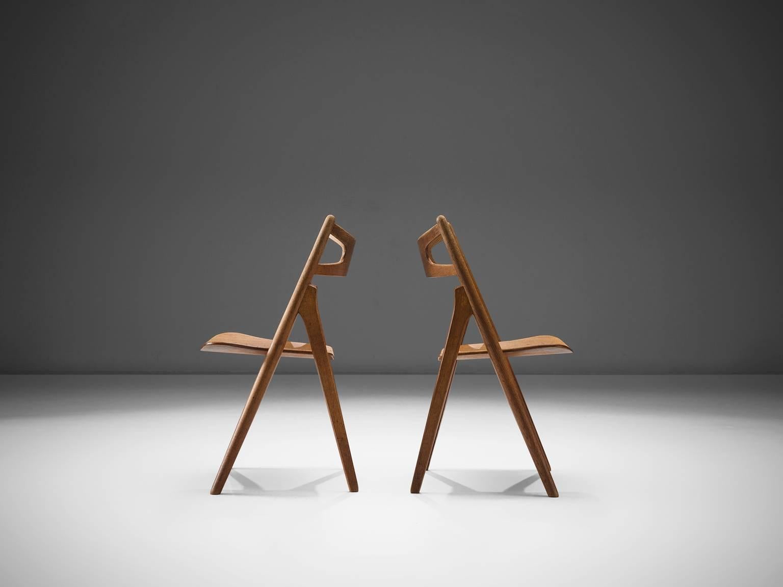 Hans J. Wegner Set of 'Sawbuck' Chairs for Carl Hansen In Good Condition In Waalwijk, NL