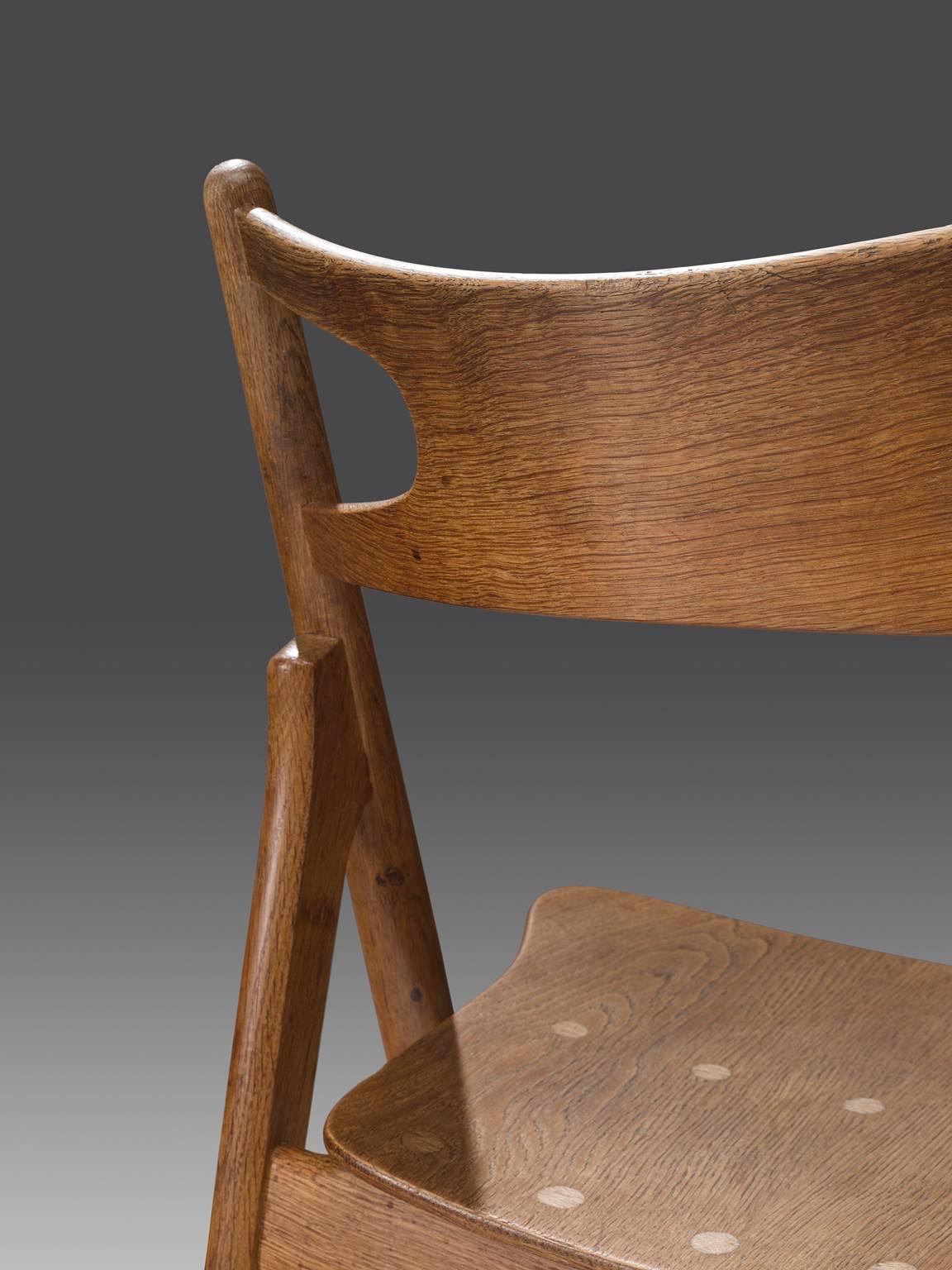 Oak Hans J. Wegner Set of 'Sawbuck' Chairs for Carl Hansen