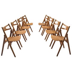 Hans J. Wegner Set of 'Sawbuck' Chairs for Carl Hansen