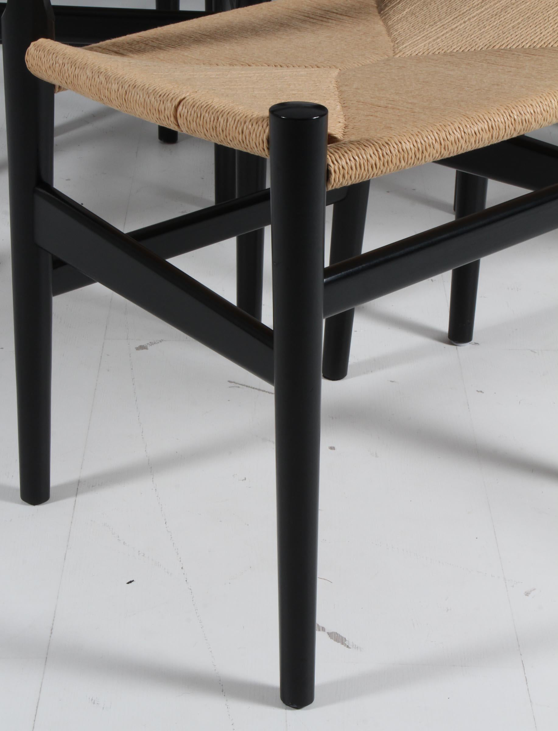 Danese Hans J. Wegner, set di sei poltrone PP68, Danimarca. in vendita