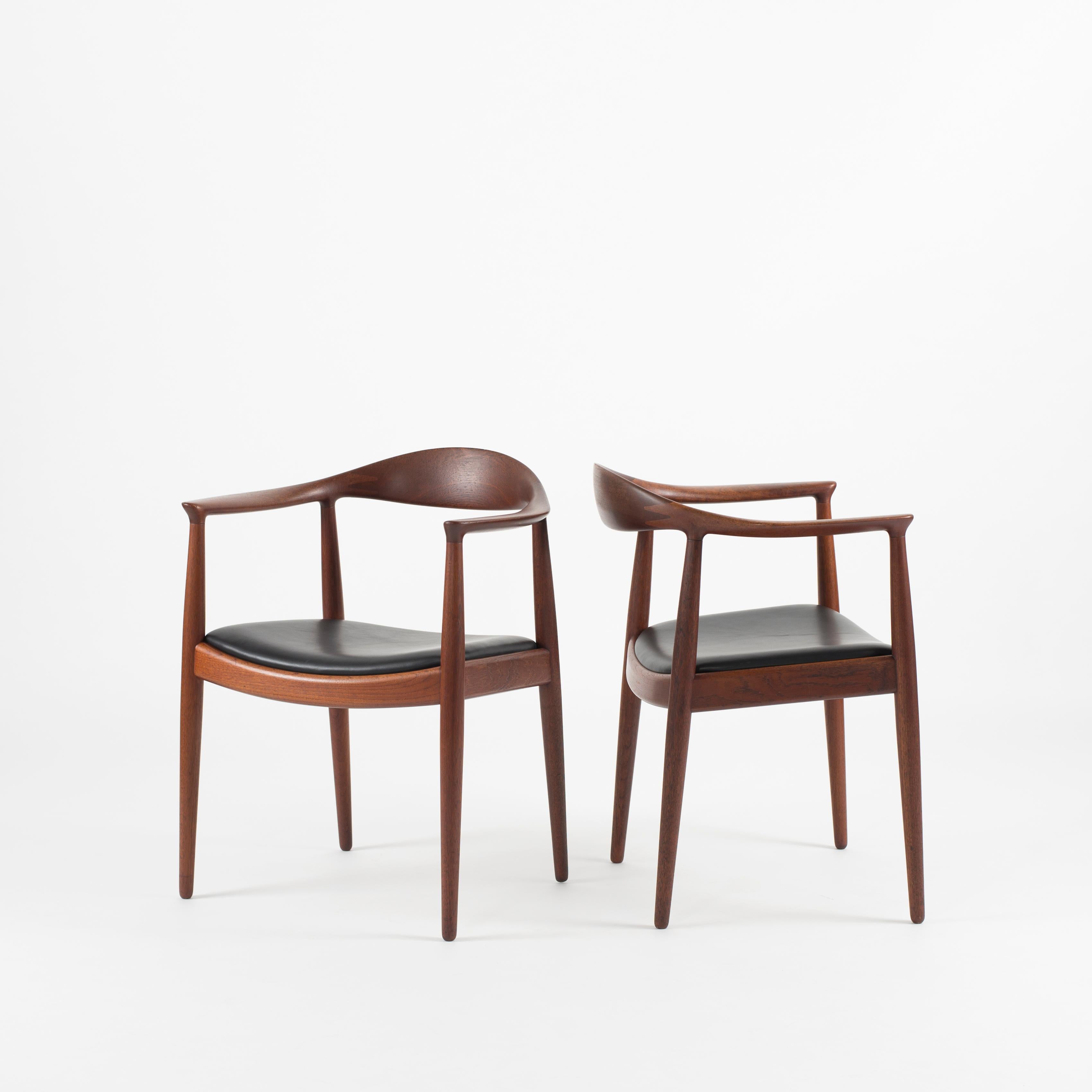 Scandinavian Modern Hans J. Wegner Set of Six 'The Chair' in Teak for Johannes Hansen