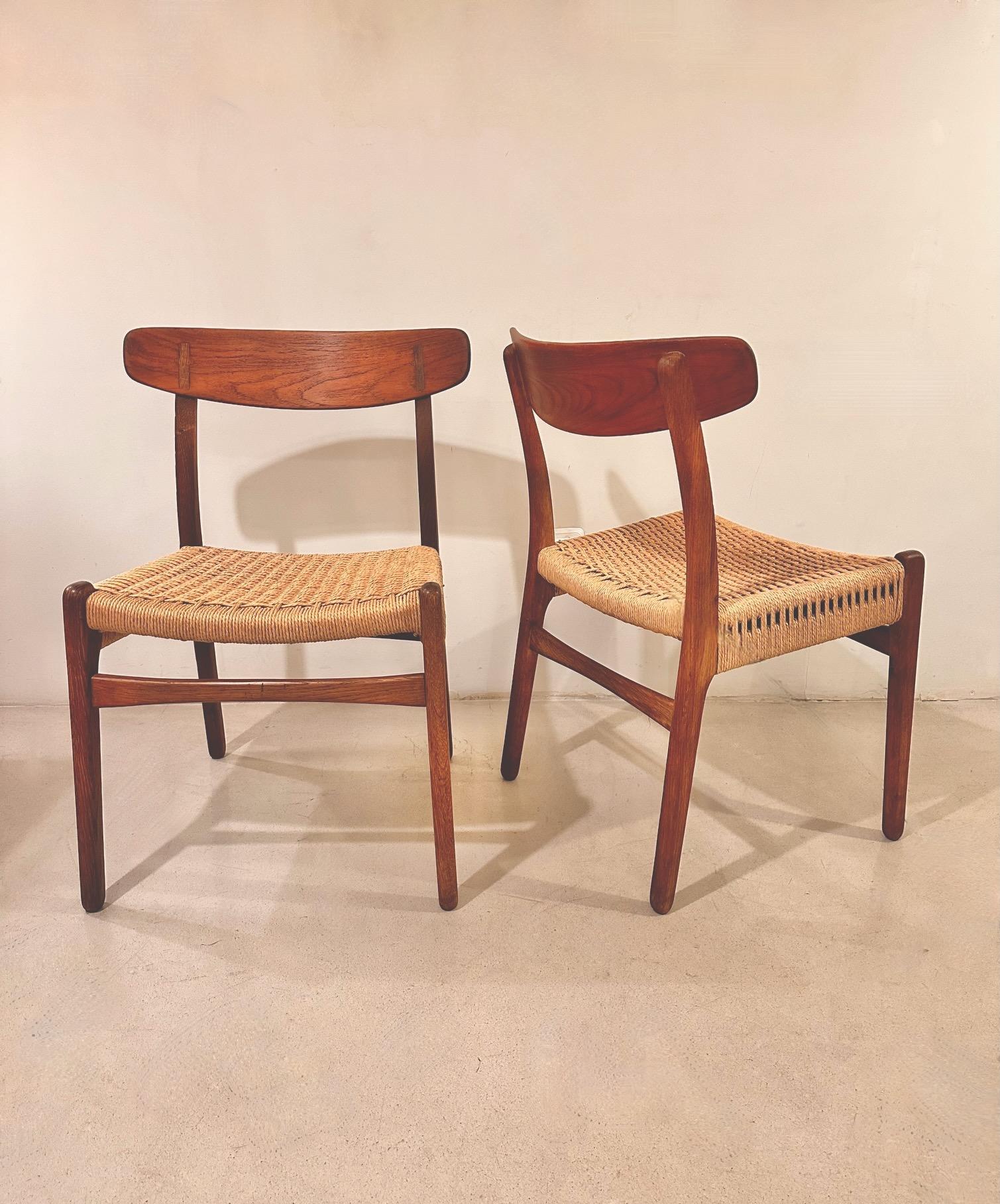 Ensemble de huit chaises CH23 de Hans J. Wegner pour Carl Hansen &Son.Denmark, 1960 en vente 2