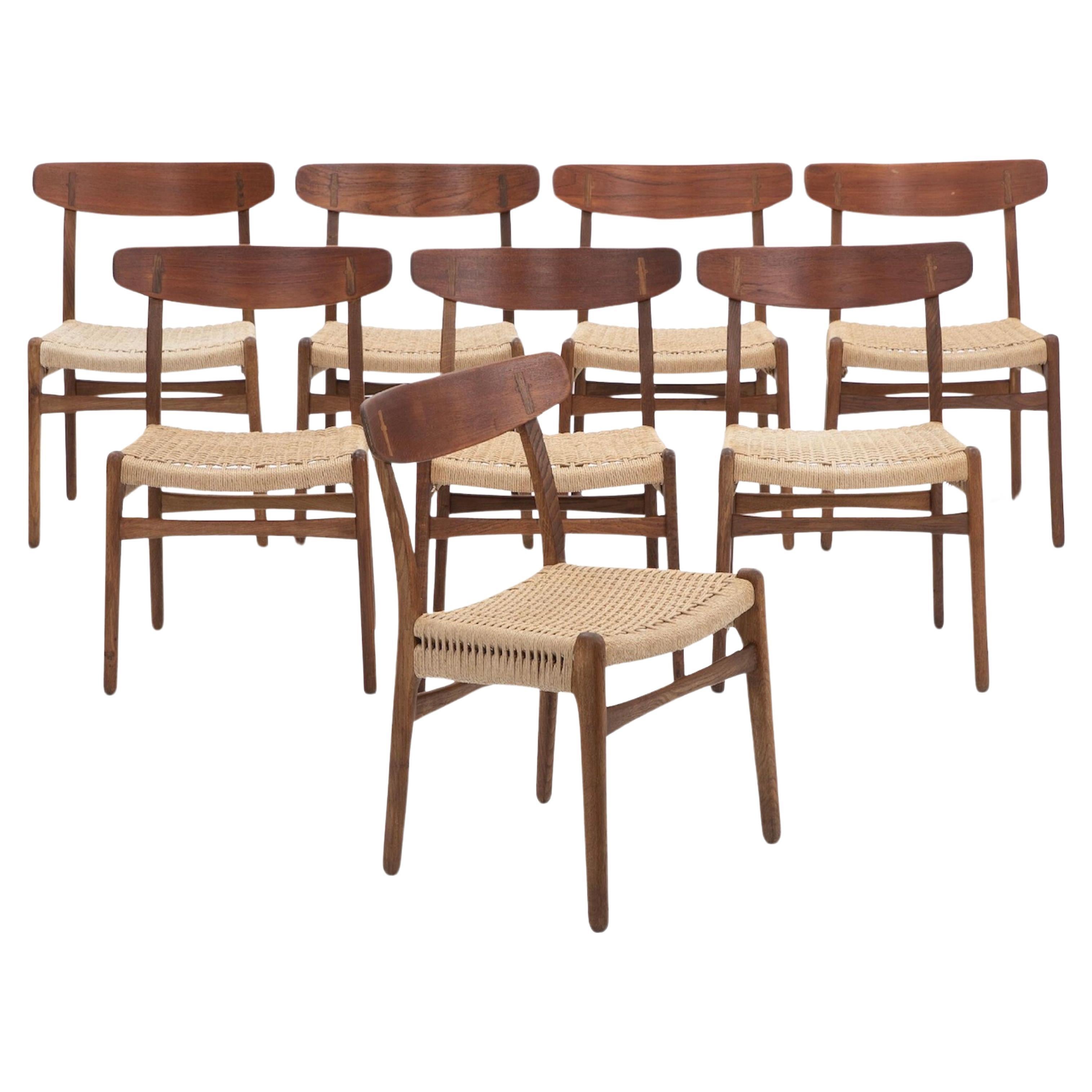 Hans J. Wegner Set Eight"CH23" Chairs for Carl Hansen &Son.Denmark. 1960