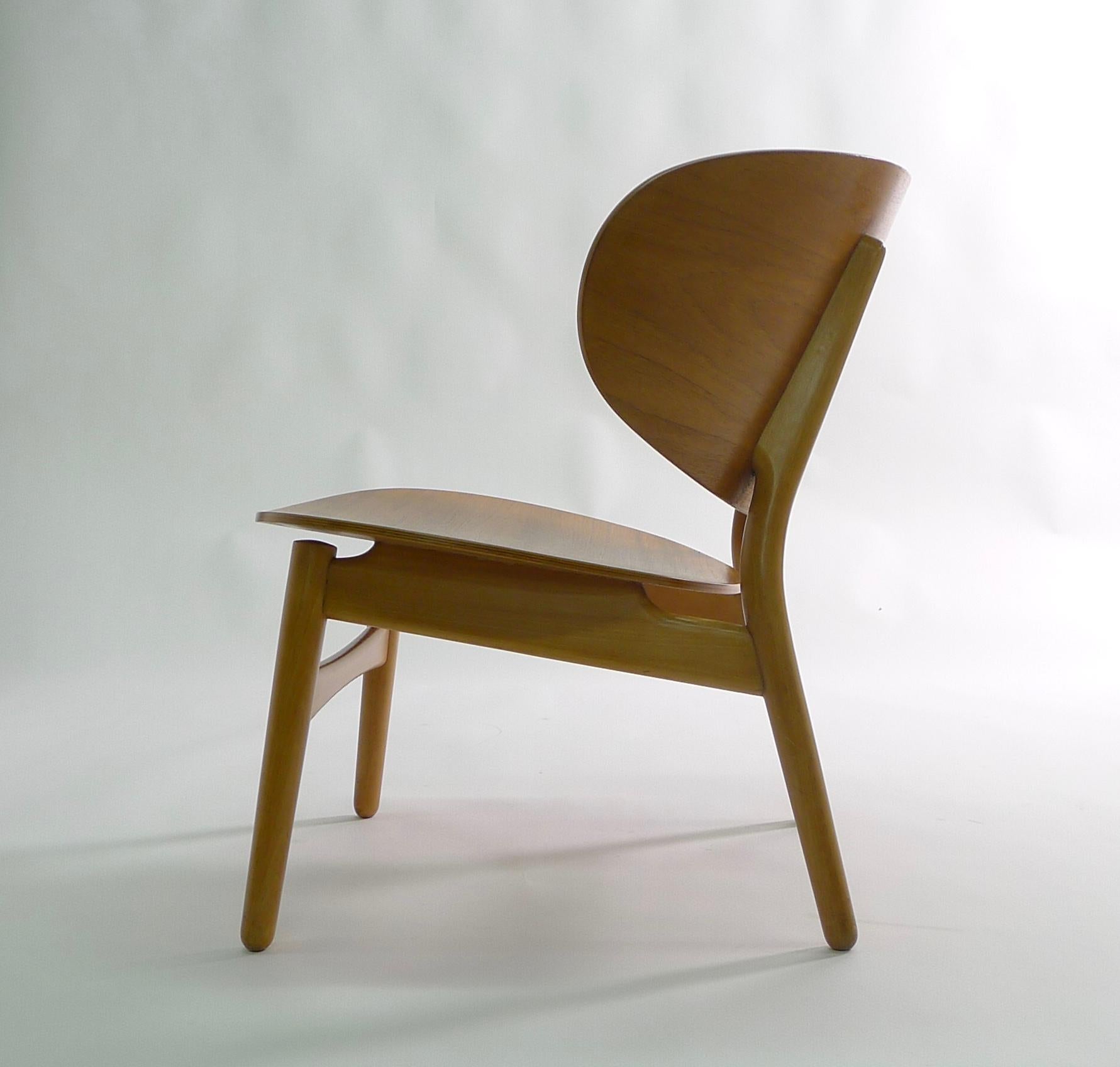 Teak Hans J Wegner Shell Chair, Model Fh1936, Made by Fritz Hansen, Design, 1948