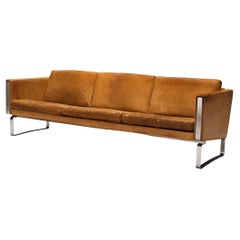 Hans J. Wegner Sofa in Cognac Leather