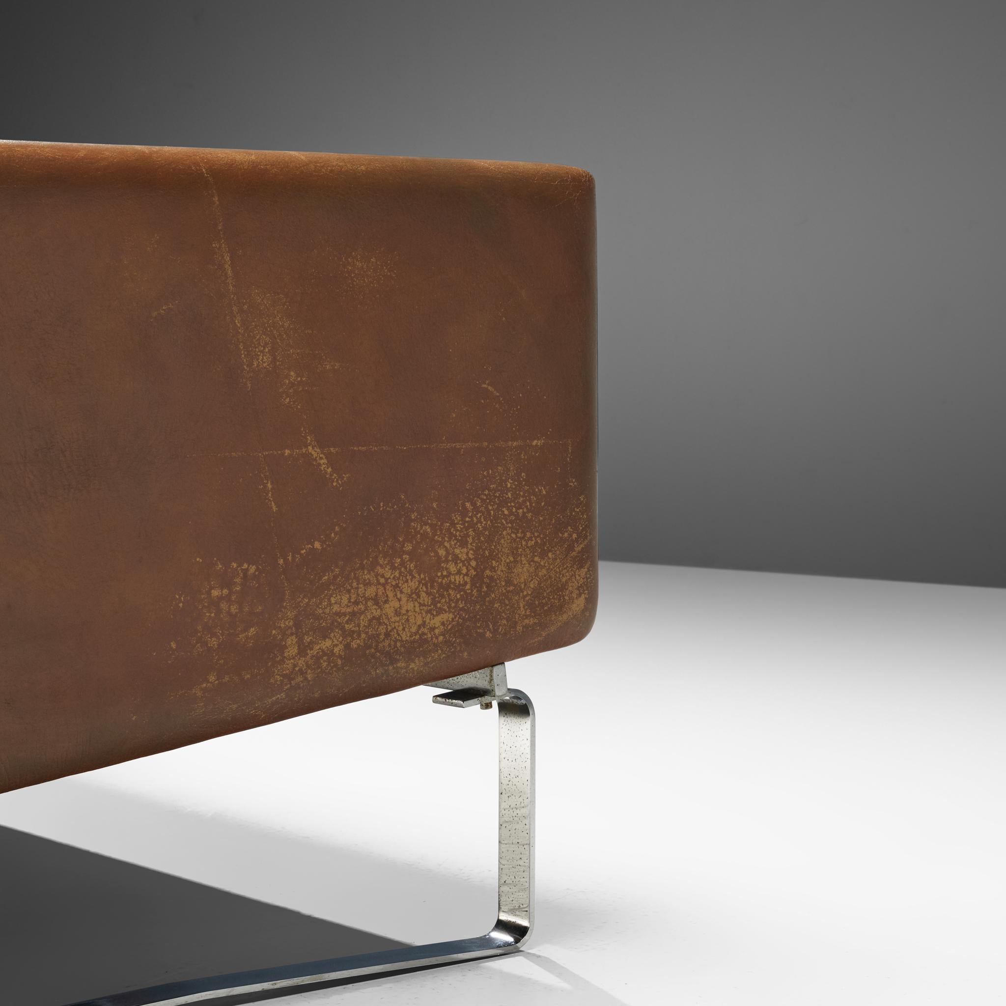 Hans J. Wegner Sofa Model 'CH103' in Brown Leather 1