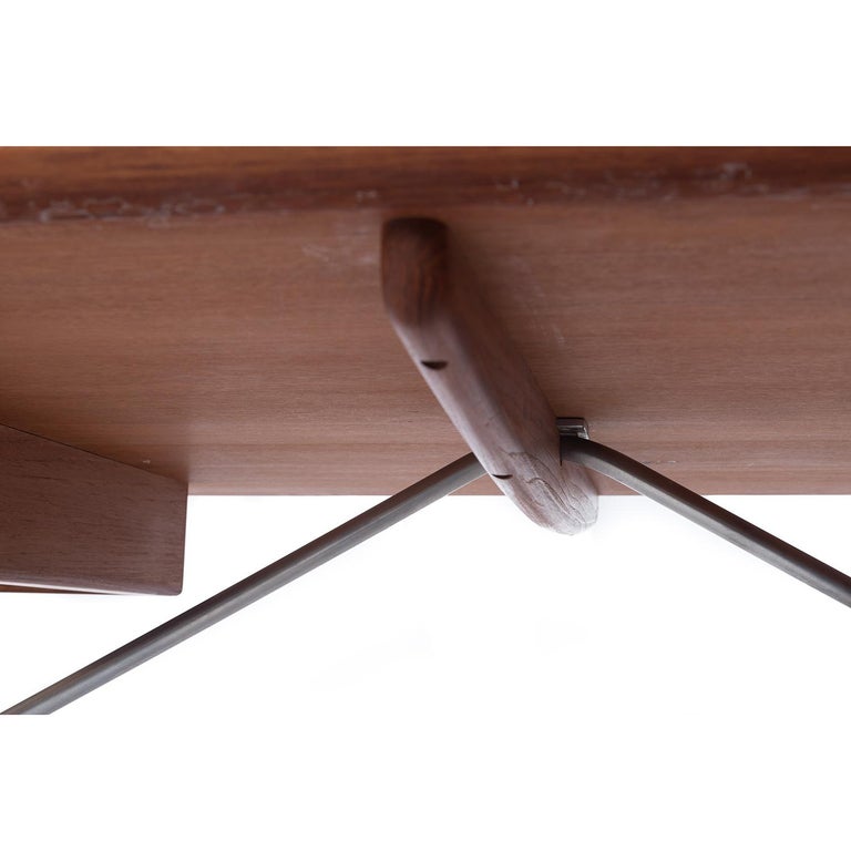 Stainless Steel Hans J Wegner Solid Teak Architect's Desk Model 571 For Sale