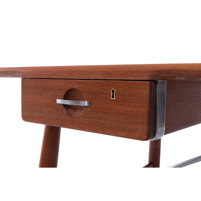 Hans J Wegner Solid Teak Architect's Desk Model 571 For Sale 2