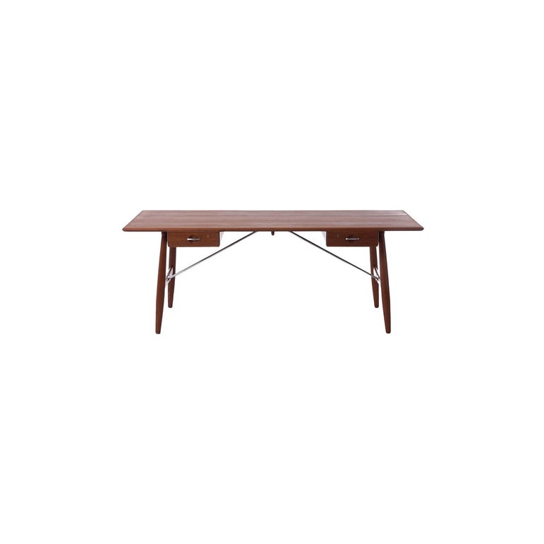 Hans J Wegner Solid Teak Architect's Desk Model 571 For Sale