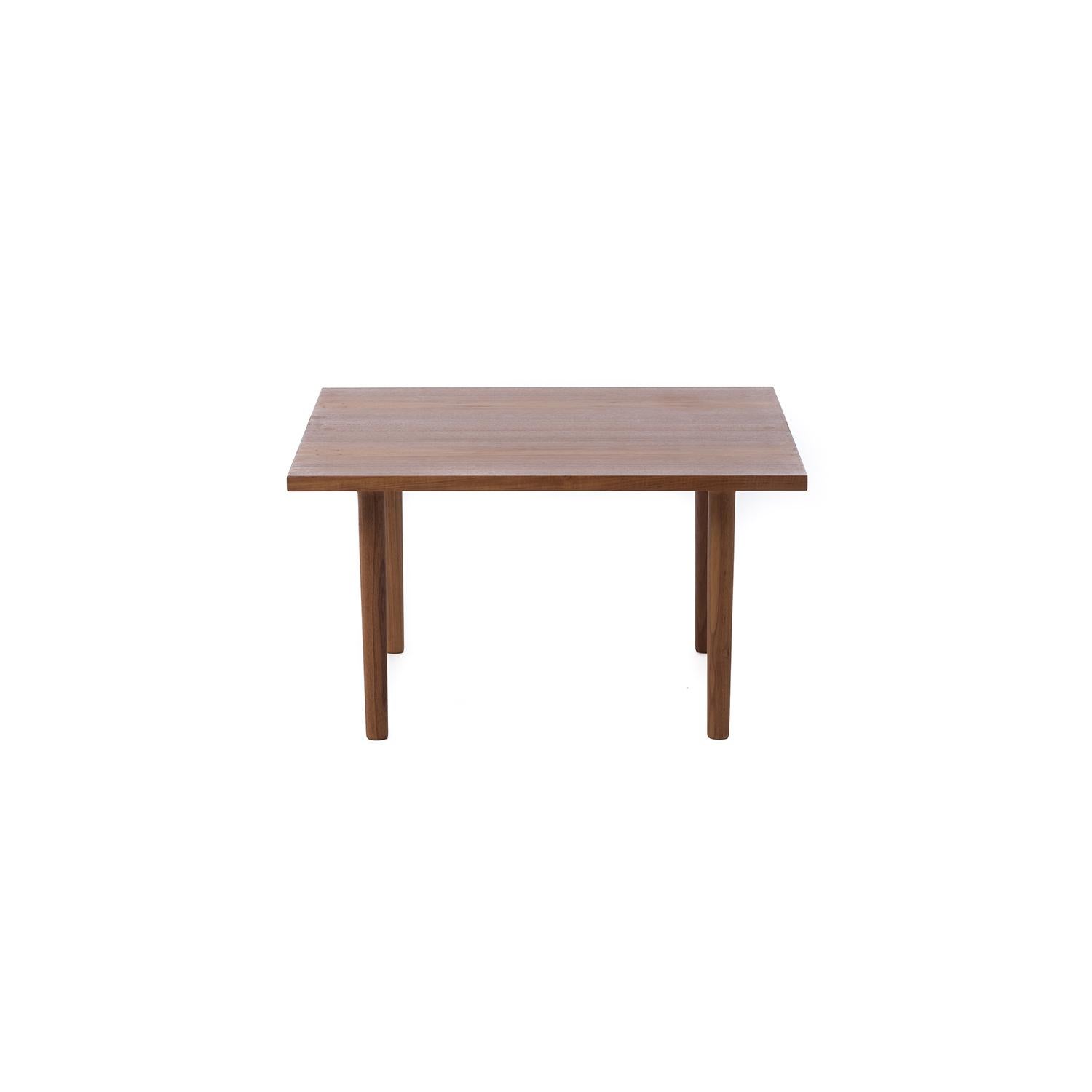 This no nonsense old growth teak coffee table by Hans J Wegner has solid wood turned legs and perfect top surface. . Original box included if desired. 

Professional, skilled furniture restoration is an integral part of what we do every day. Our