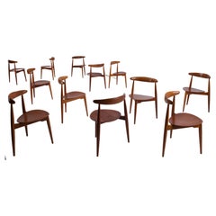 Chaises de salle à manger empilables Hans J Wegner modèle FH4103/Cœur pour Fritz Hansen vers 1952
