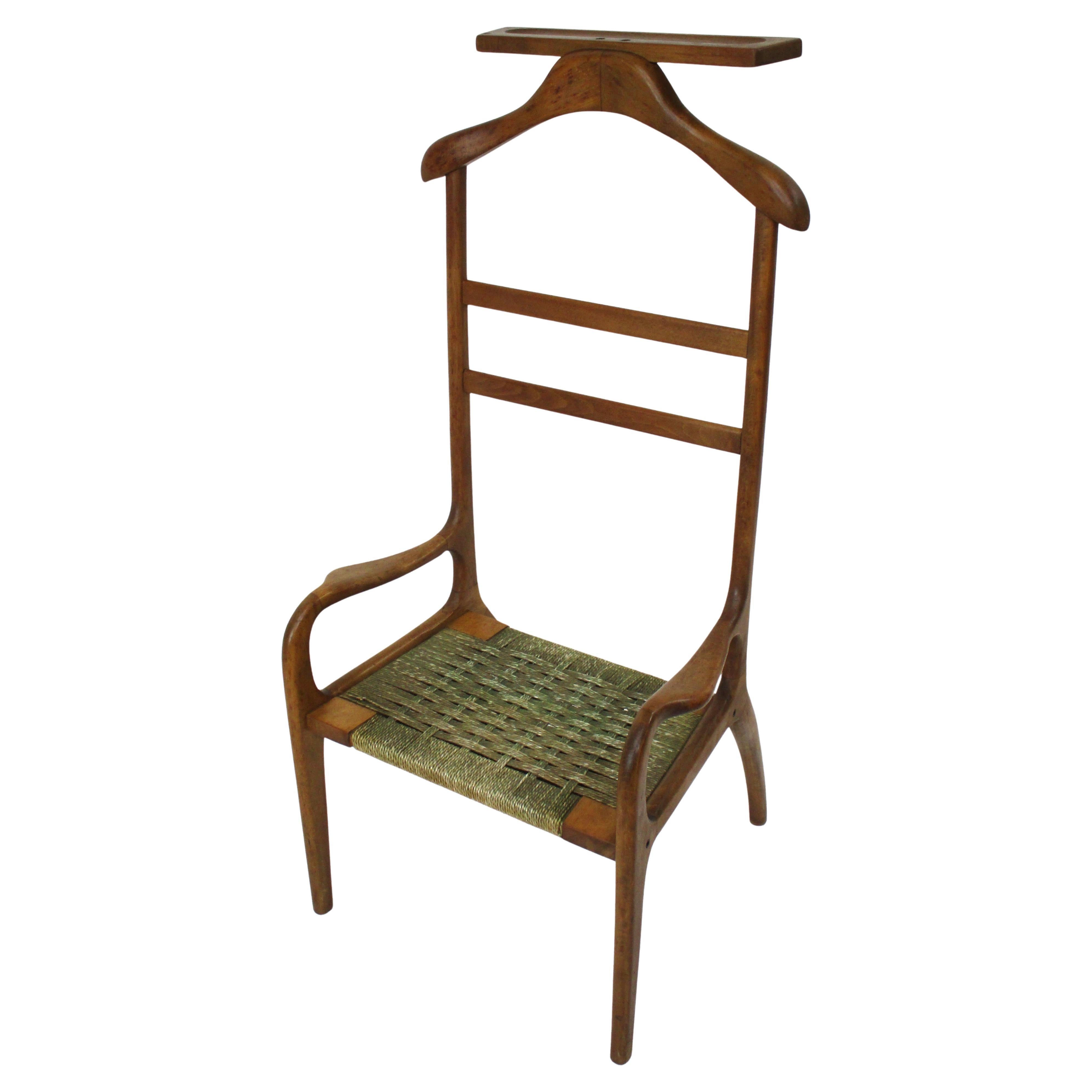 Hans J. Wegner Styled Sculptural Valet Dressing Chair by Armcrest For Sale