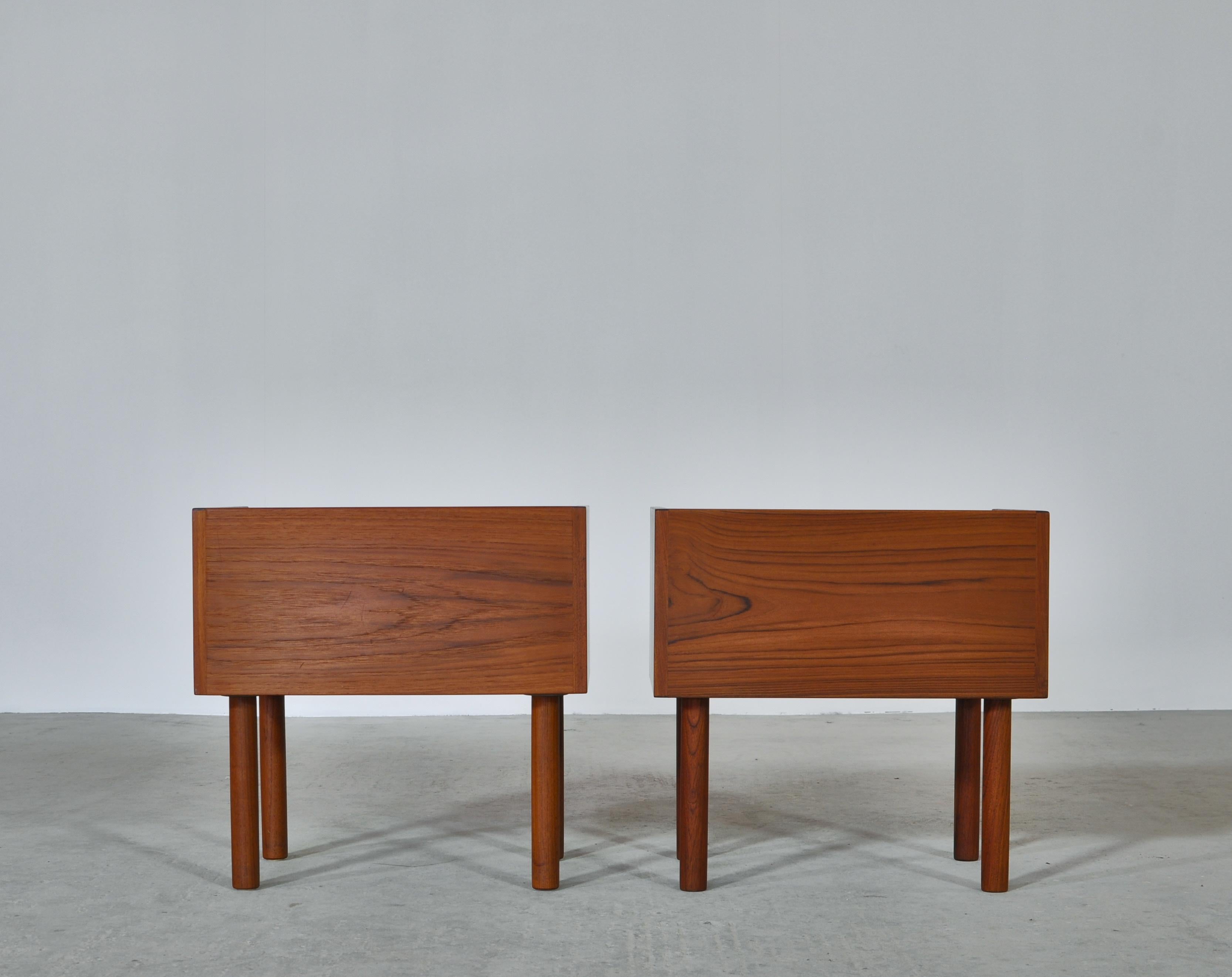 Mid-20th Century Hans J. Wegner Teak Bedside Tables 