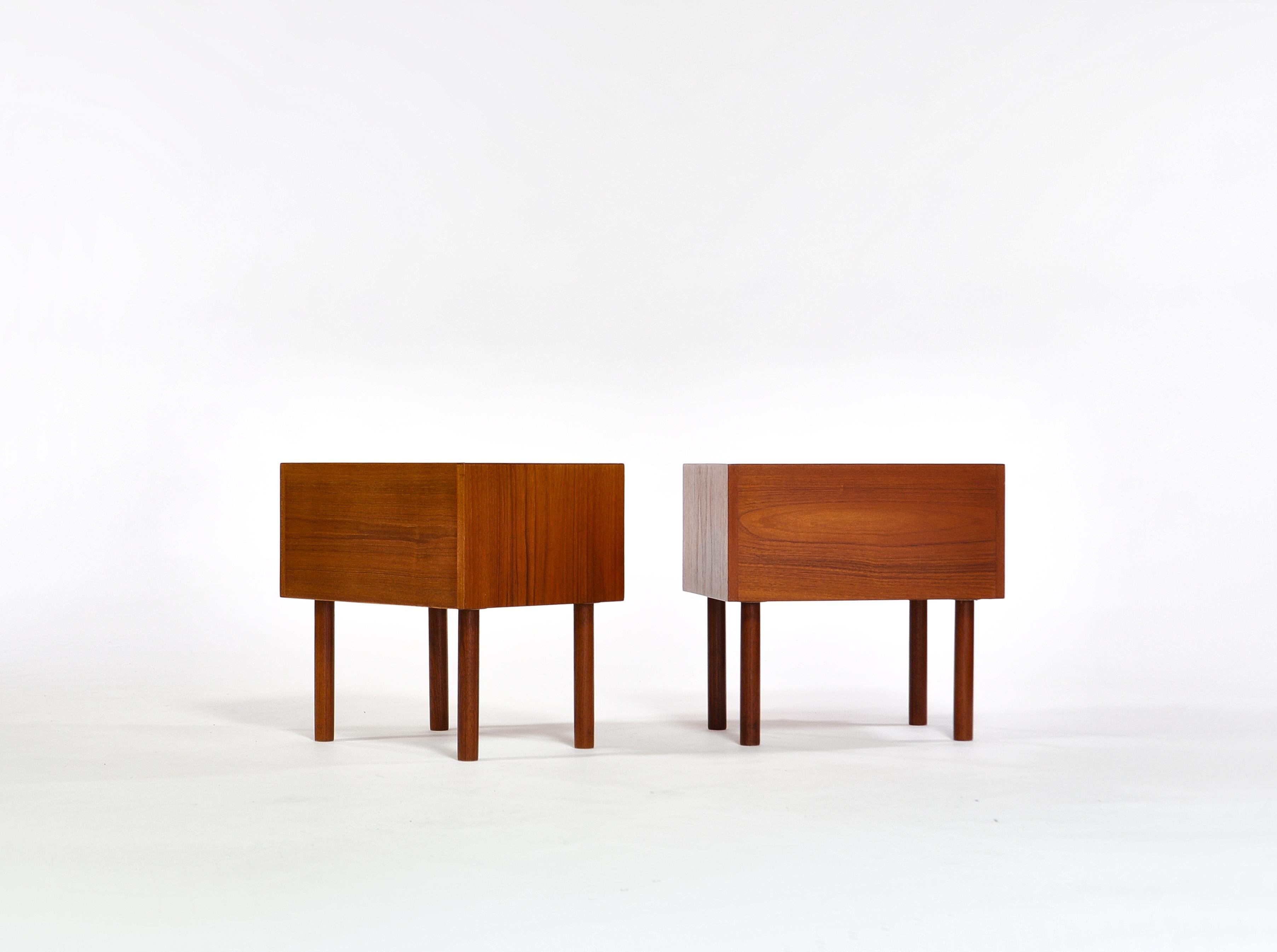 Hans J. Wegner Teak Bedside Tables 