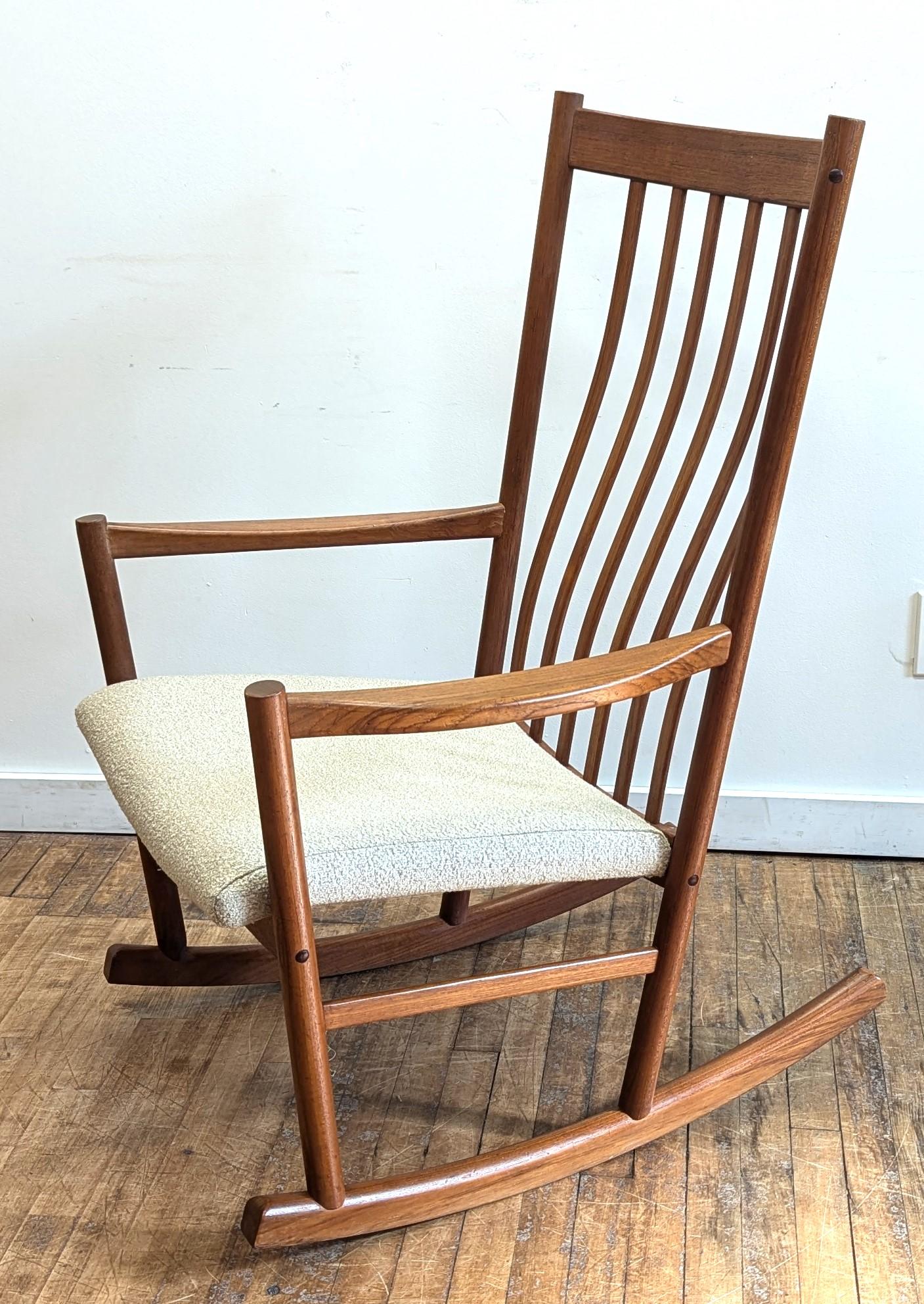 Hans J. Wegner Teak Rocking Chair for Tarm Stole Og Mobilefabrik 1