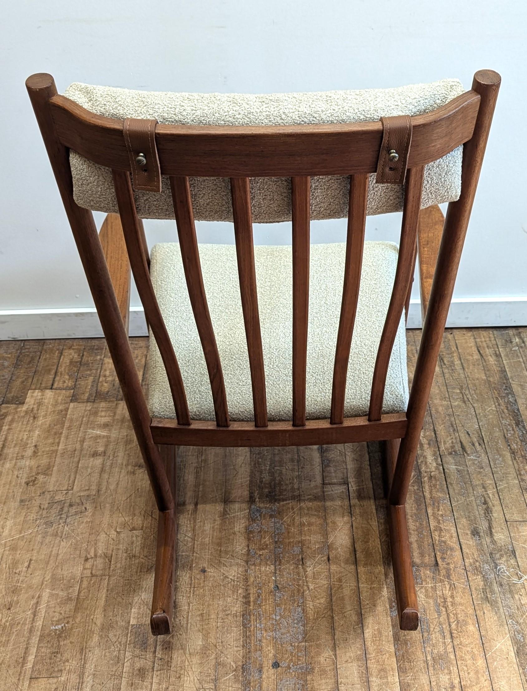 Danish Hans J. Wegner Teak Rocking Chair for Tarm Stole Og Mobilefabrik