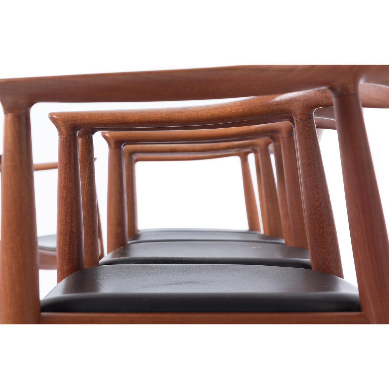 Hans J Wegner Teak 'Round' JH501 Dining Chairs, Set of 8 12