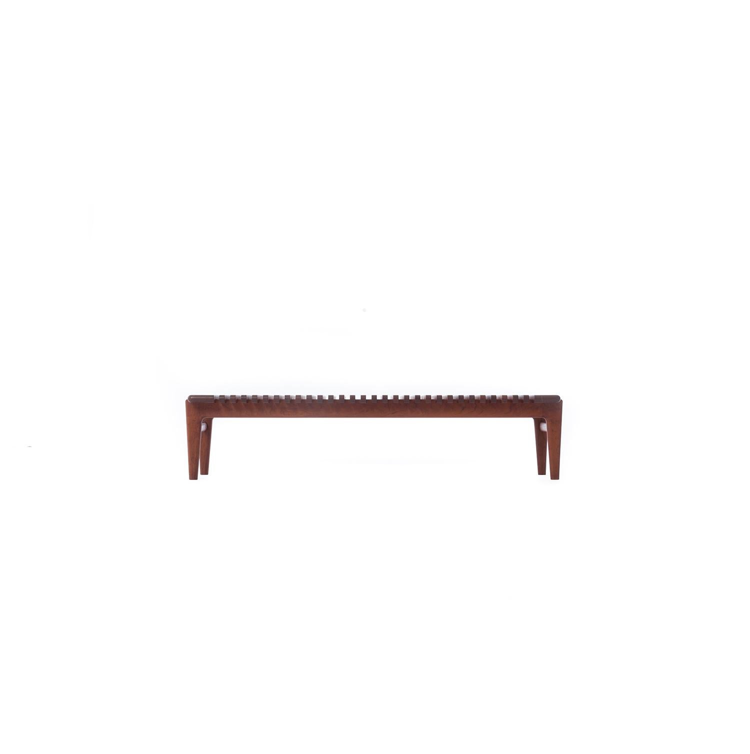 This is a Danish modern original old growth teak slat bench by Hans J. Wegner for Johannes Hansen. Condition is excellent.

Professional, skilled furniture restoration is an integral part of what we do every day. Our goal is to provide beautiful,