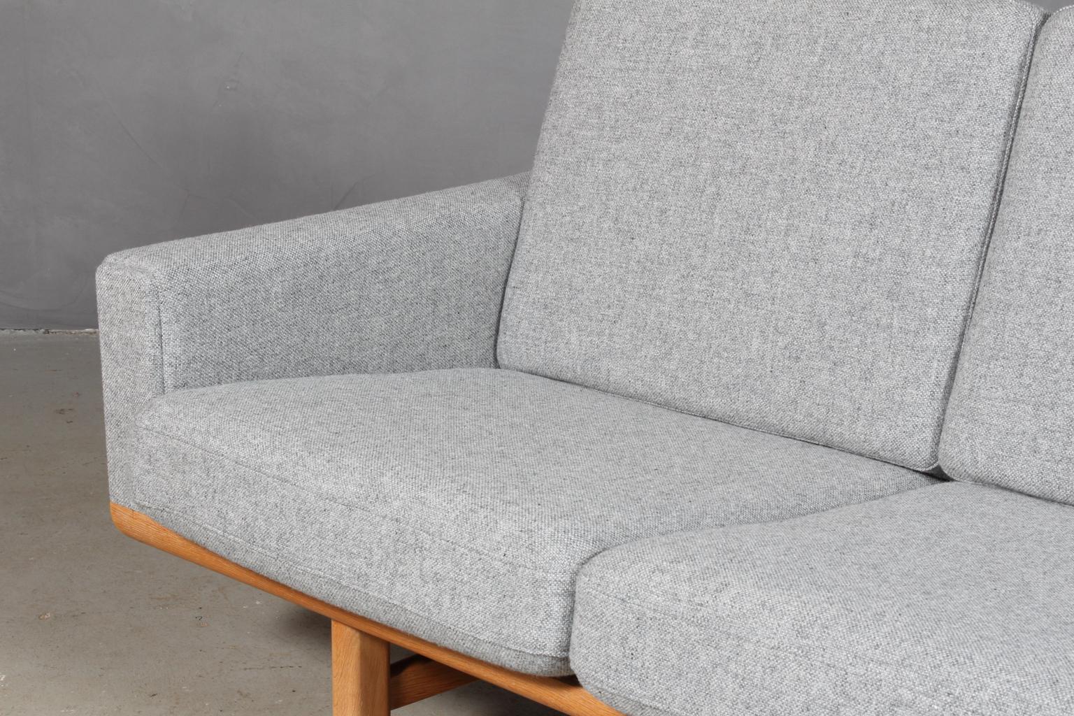 Mid-Century Modern Hans J. Wegner Three-Seat Sofa For Sale