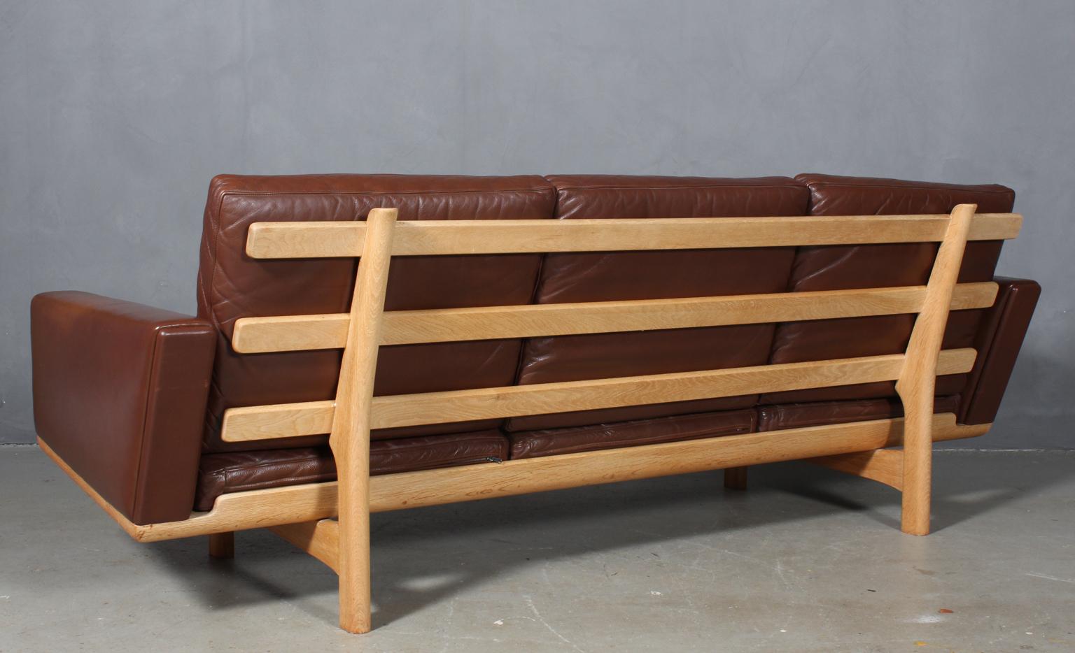 Oak Hans J. Wegner Three-Seat Sofa