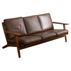 Hans J Wegner Three Seat Sofa in Oak, Model GE 290/3