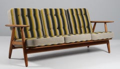 Hans J. Wegner, Three-Seat Sofa, Model 240, Beech, Fabric, 1970s