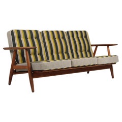 Hans J. Wegner, Three-Seat Sofa, Model 240, Oak, Fabric, 1970s