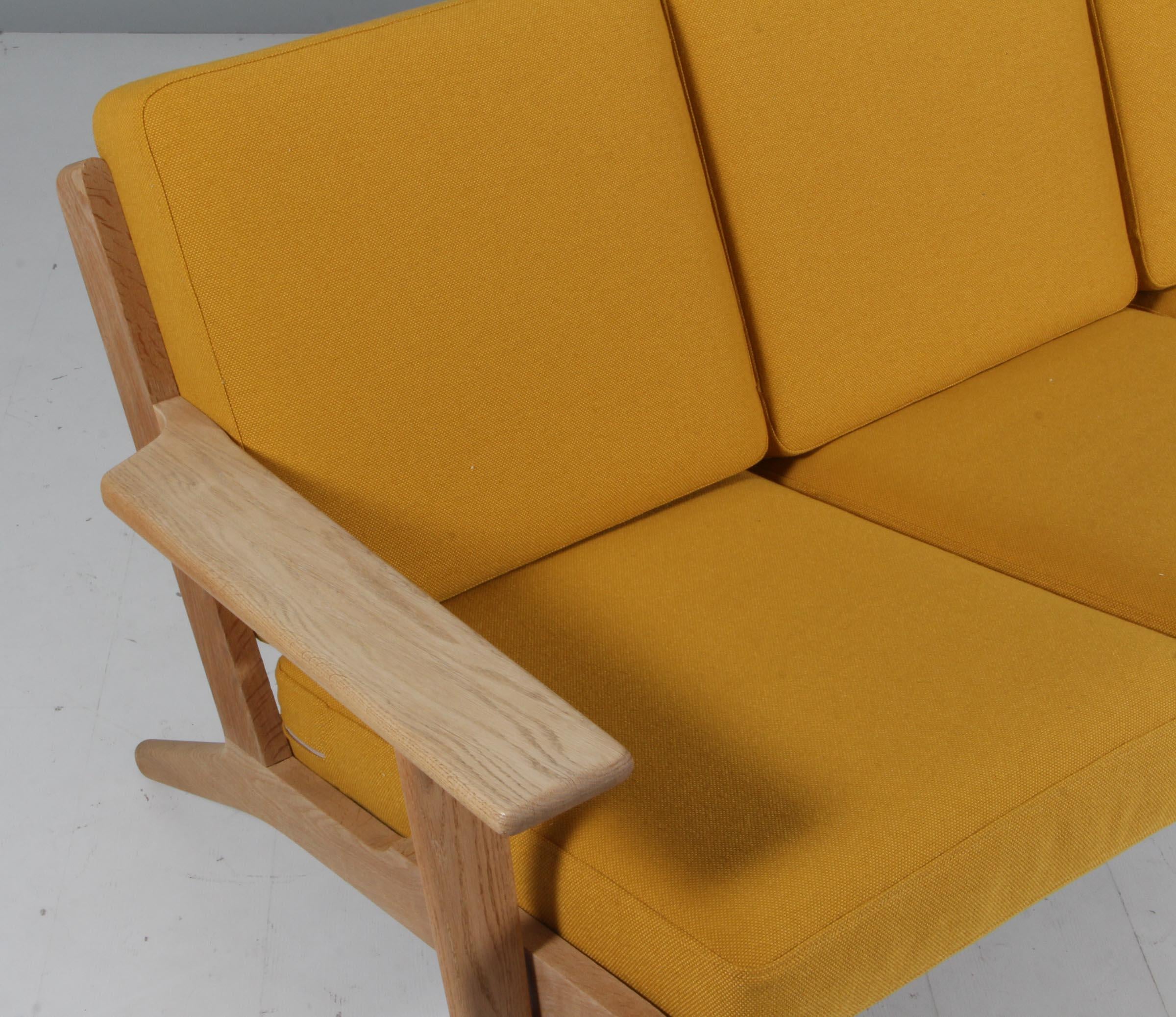 Mid-Century Modern Hans J. Wegner, Three-Seat Sofa, Model 290, Oak For Sale