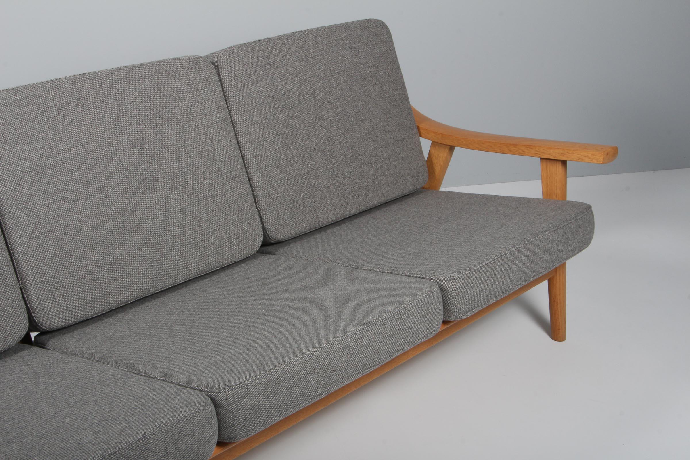 Mid-Century Modern Hans J. Wegner, Three-Seat Sofa, Model GE530, Oak