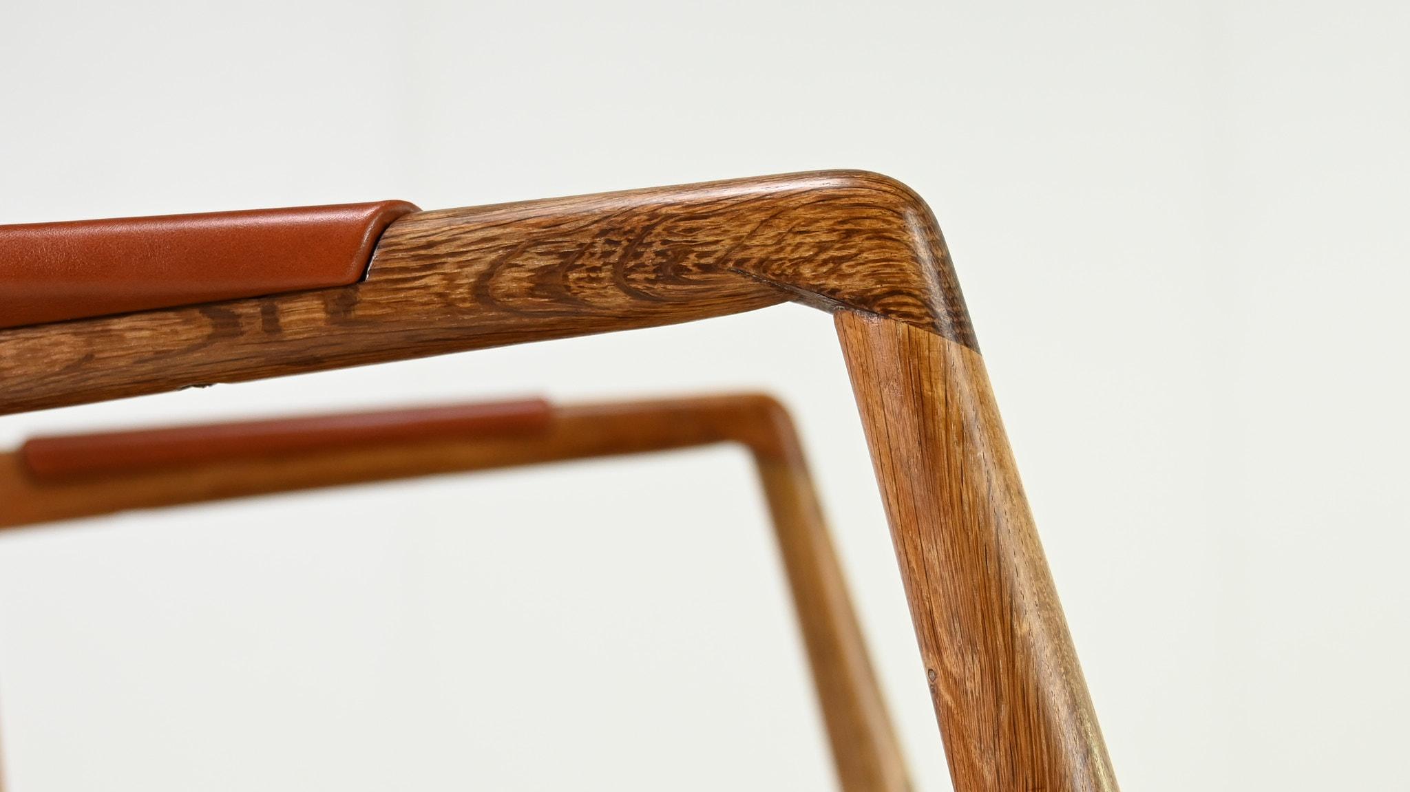 Hans J. Wegner, Town Hall chair. Oak and Leather. Denmark C.1940 For Sale 11
