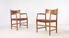 Hans J. Wegner, Town Hall chair. Oak and Leather. Denmark C.1940