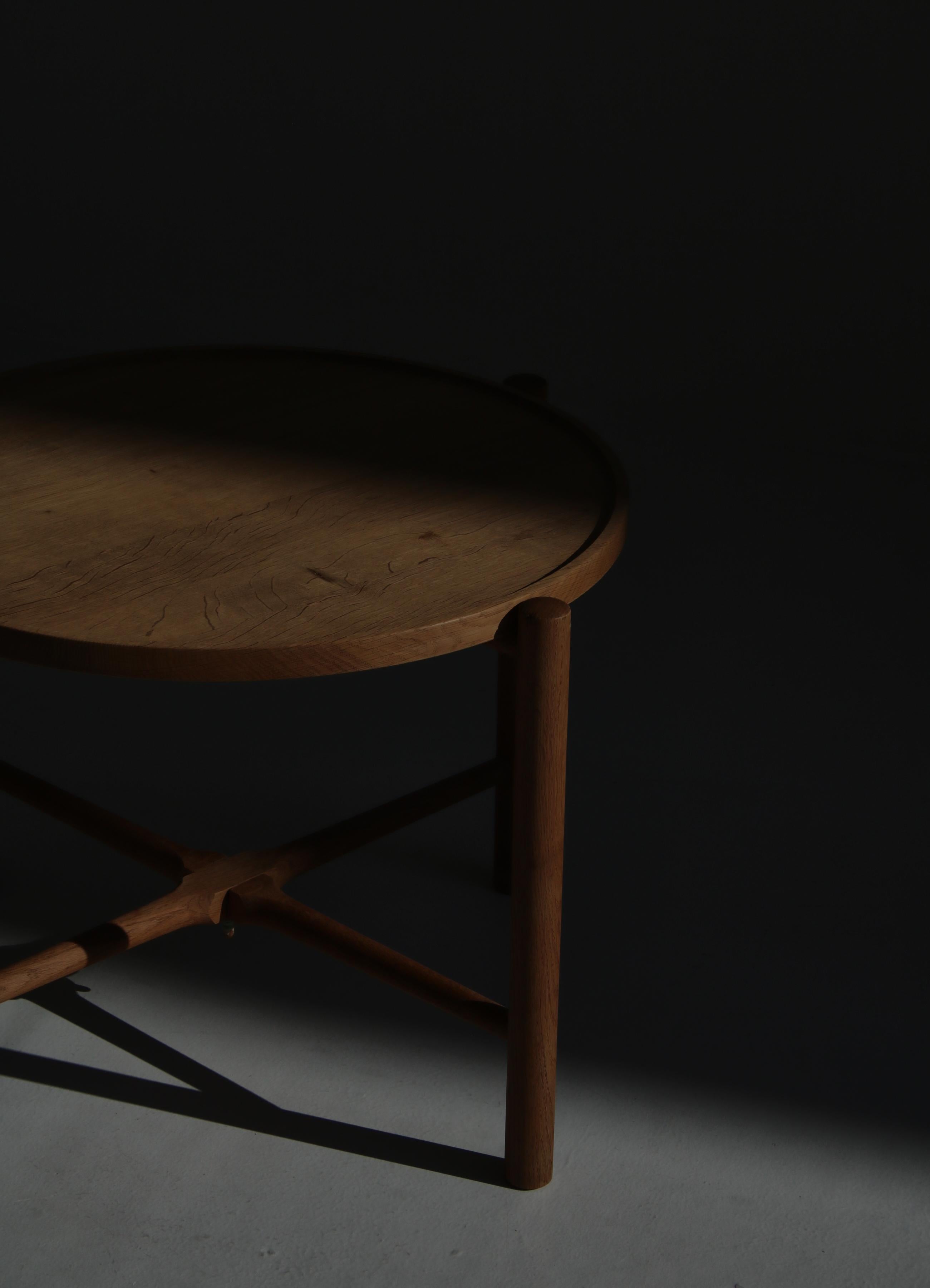 Mid-20th Century Hans J. Wegner Tray Folding Table in Solid Oak by Andreas Tuck, Denmark, 1950s