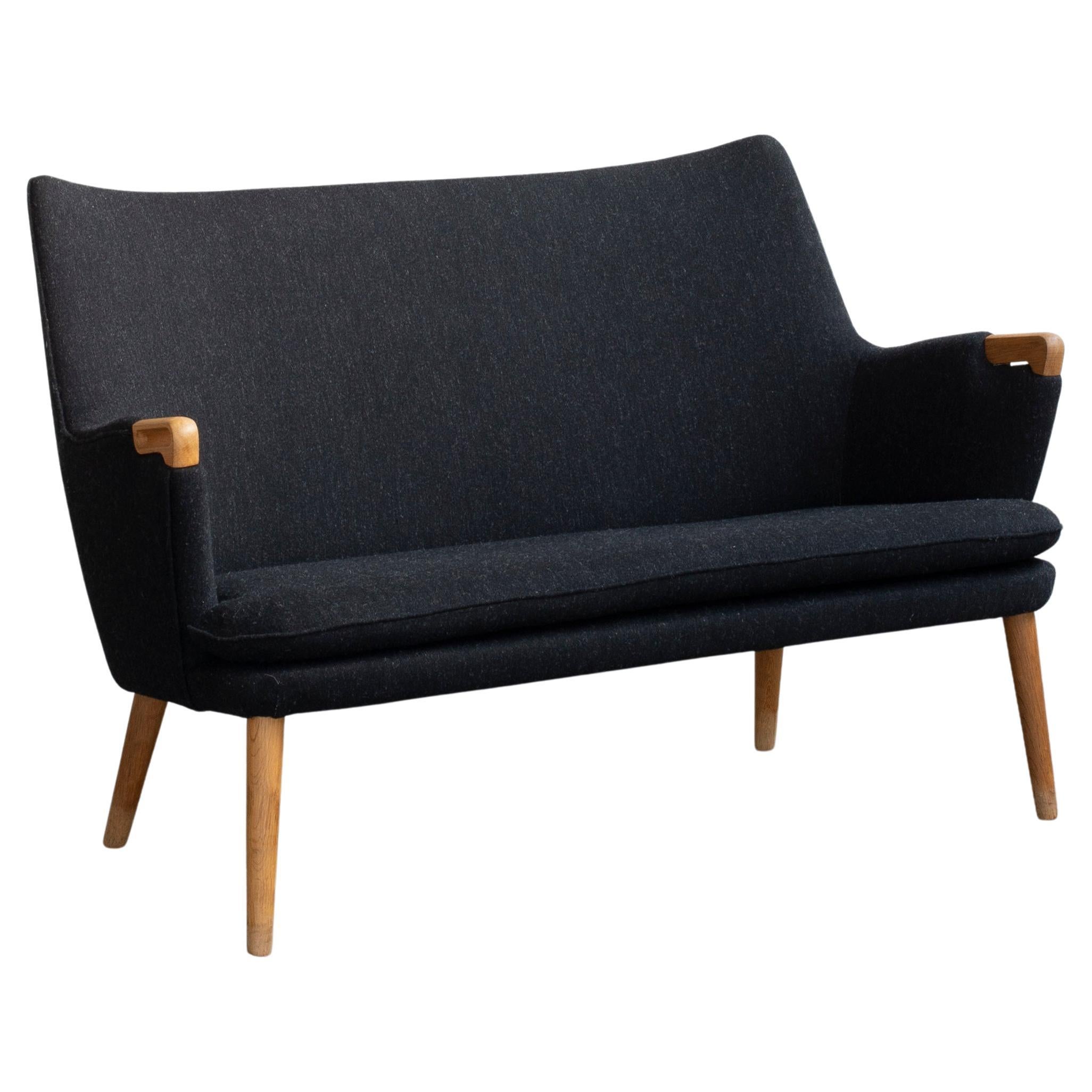 Hans J. Wegner Two-Seat Sofa in Oak and Fabric for AP Stolen