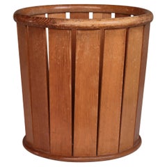 Cesta de papel vintage Hans J. Wegner para el Ayuntamiento de Aarhus, Roble, Dinamarca, década de 1940