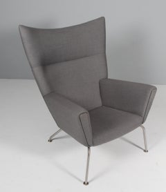 Hans J. Wegner wing chair in original leather, model CH445