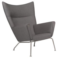 Hans J. Wegner wing chair in original leather, model CH445