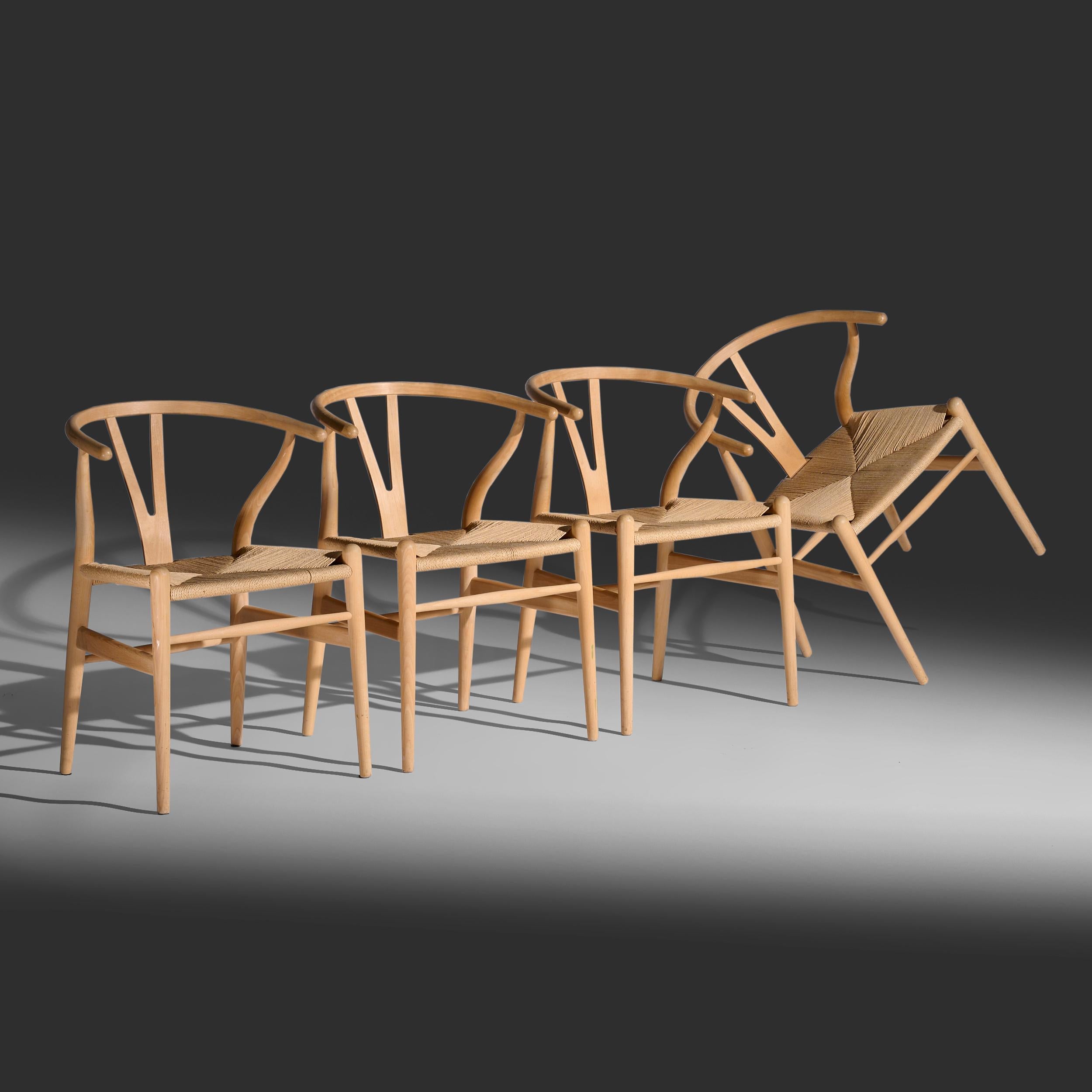 Hans J. Wegner Wishbone chairs, set of four for Carl Hansen & Søn (Dänisch) im Angebot