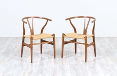 Hans J. Wegner "Wishbone" Oak Arm Chairs for Carl Hansen & Søn