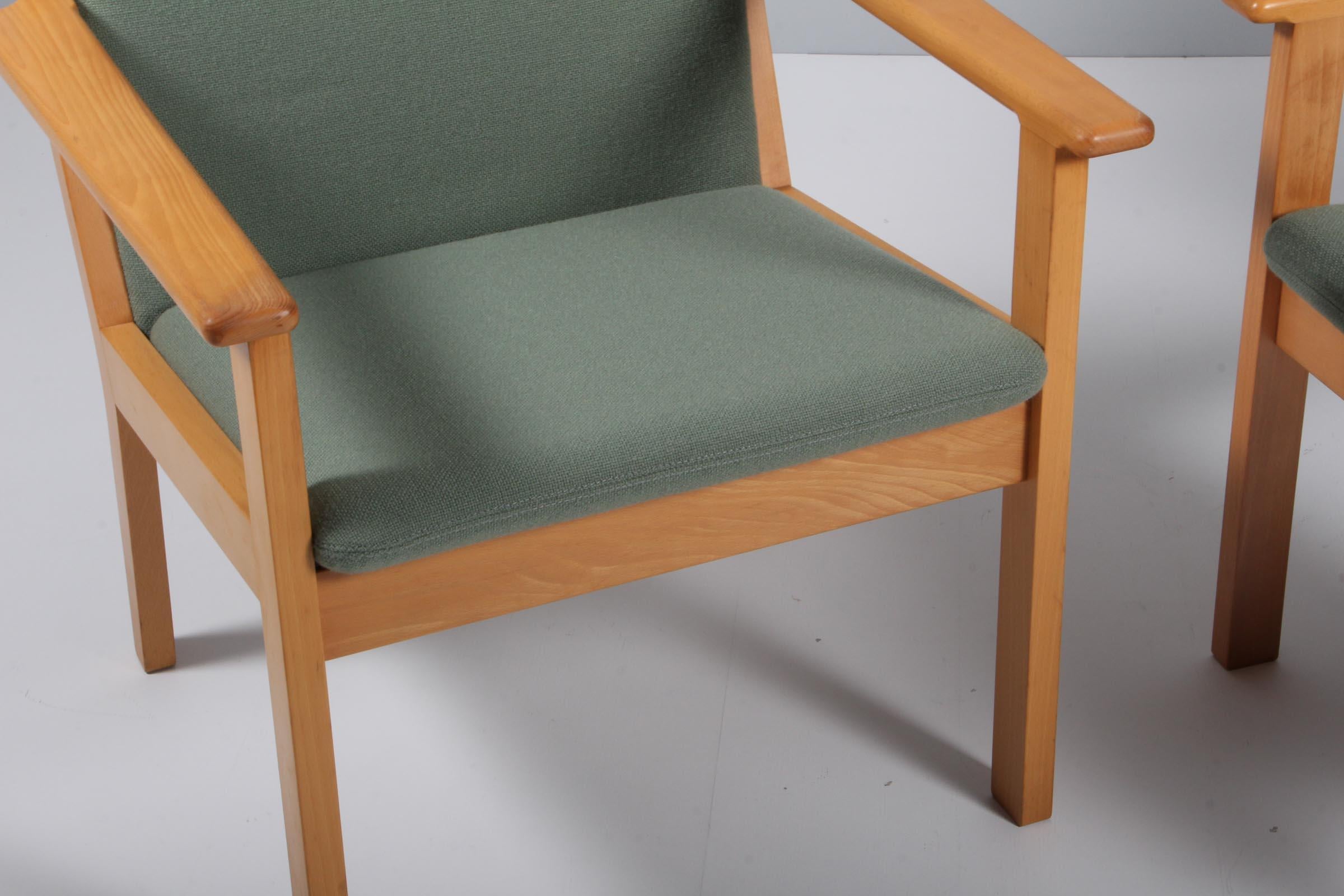 Scandinavian Modern Hans J. Wenger Highback and Lowback Lounge Chairs, Model GE284