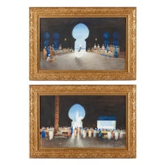 Pair of Orientalist Watercolour Paintings by Hans Jacob Hansen 