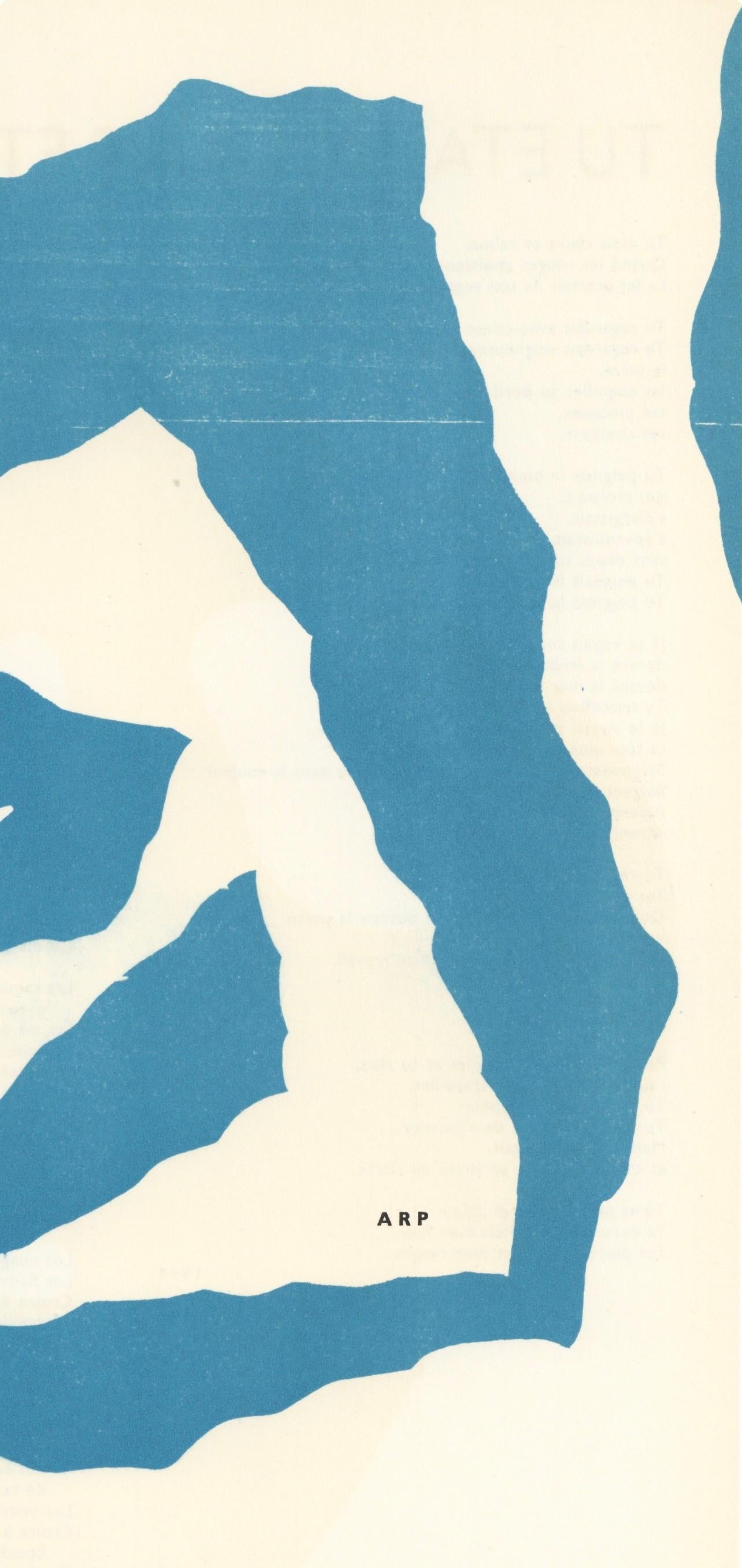 Composición (Arntz 134), Derrière le miroir - Abstract Print Azul de Hans Jean Arp