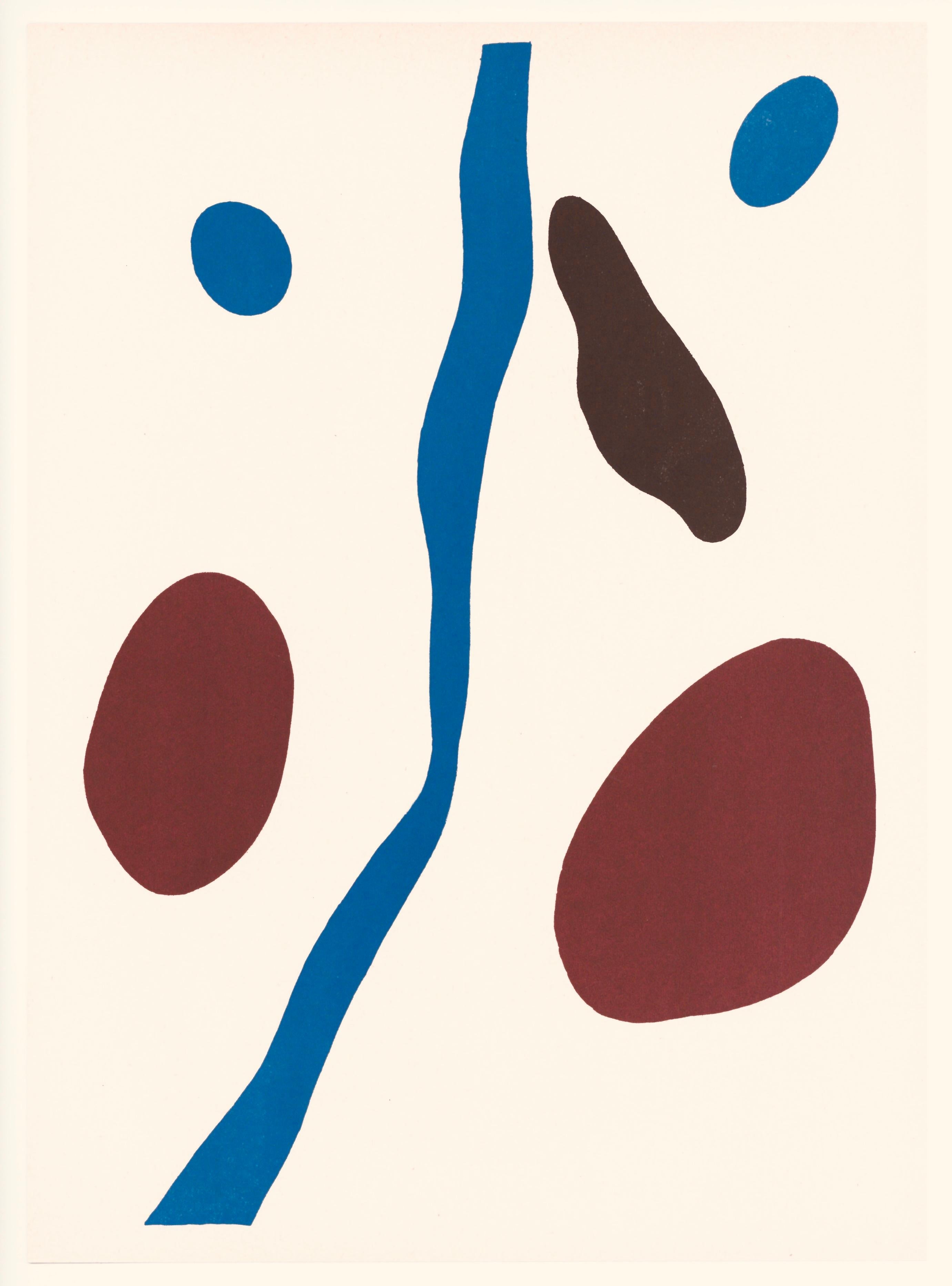 Komposition (Arntz 315), Derrière le miroir (Weiß), Landscape Print, von Hans Jean Arp