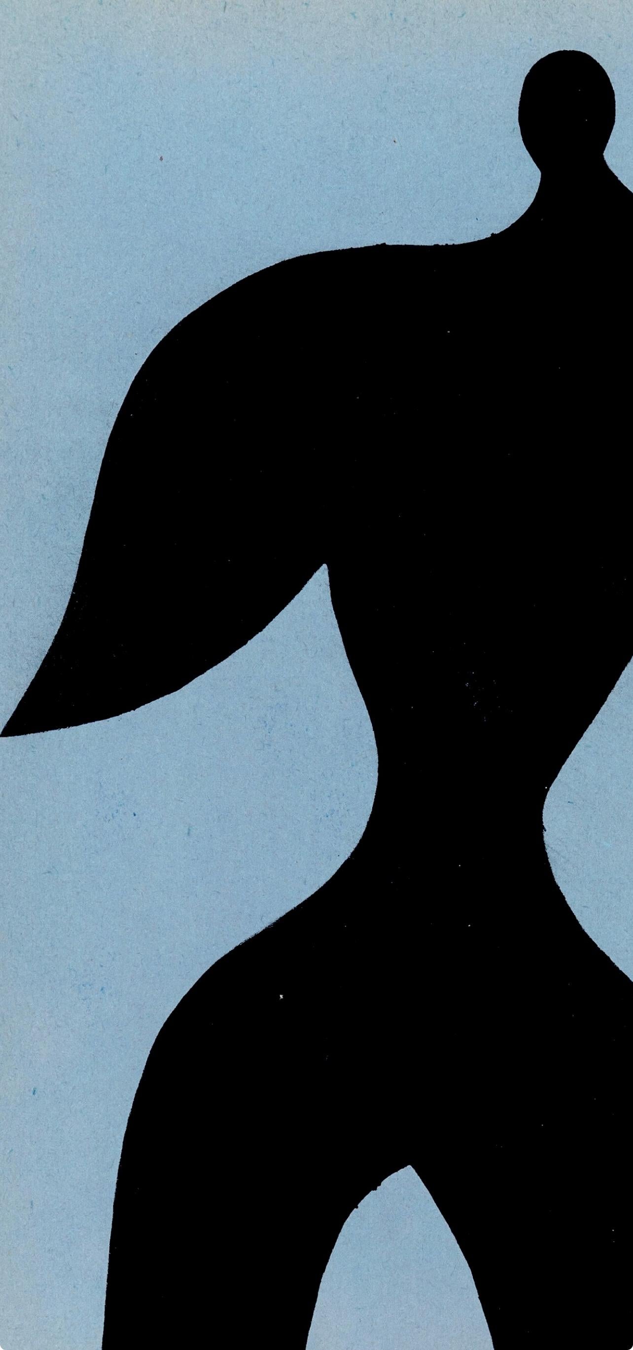 Homme, Société internationale d'art XXe siècle - Blue Abstract Print by Hans Jean Arp