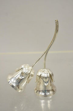 Hans Jensen Danimarca Piatto d'Argento Campana Doppia Fiori