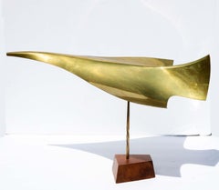 Retro Hans Christensen Hammered Brass Mobile Kinetic Sculpture "Flight"