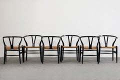 Hans Jorgen Wegner Set of Six Chairs CH24 Carl Hansen & Son Production, 1960