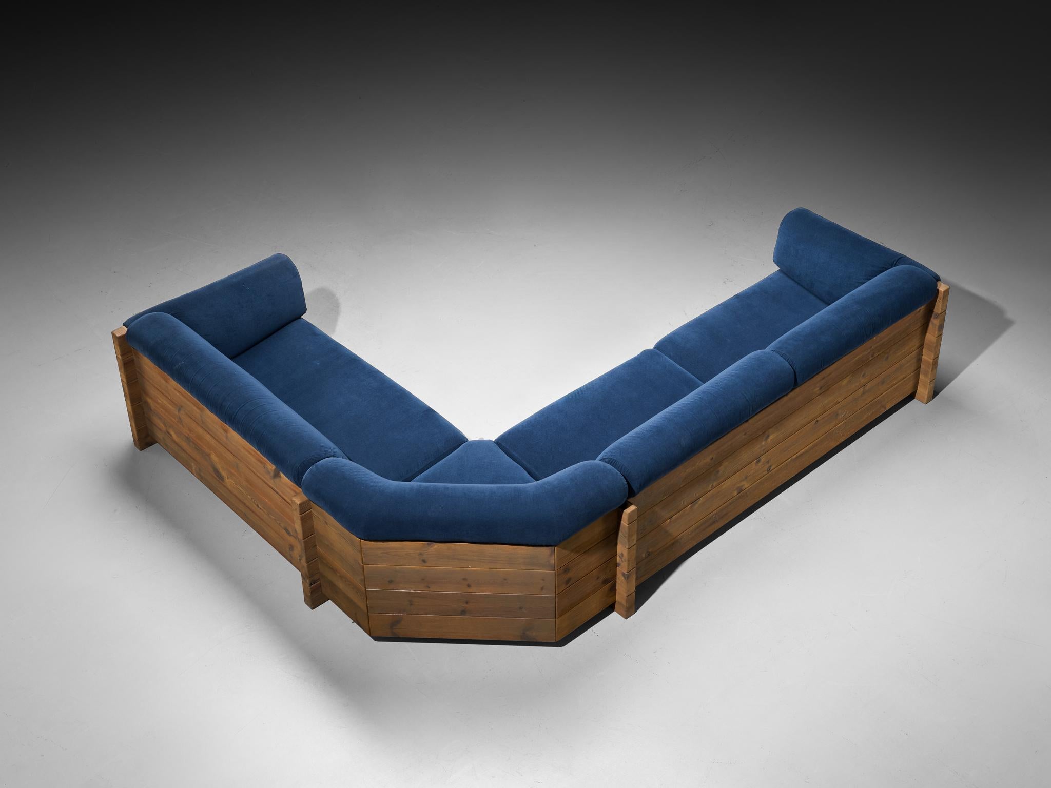 Danish Hans Jørgen Frydendal for Modul Bygge System Corner Sofa in Solid Pine For Sale