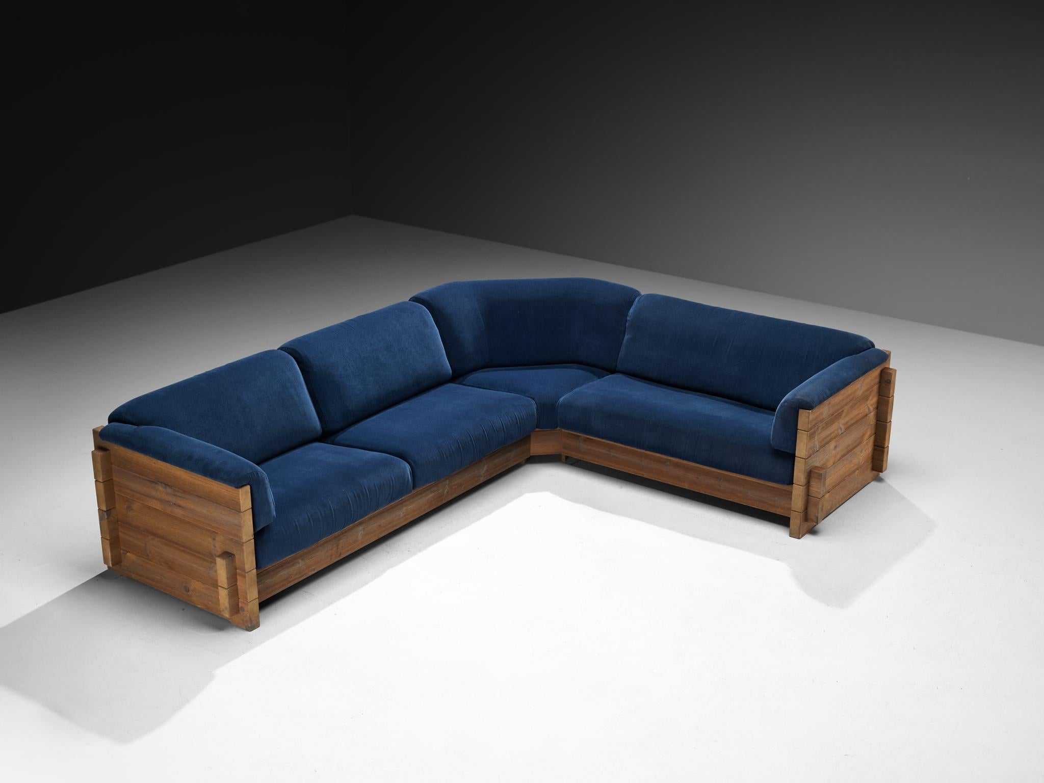 Mid-20th Century Hans Jørgen Frydendal for Modul Bygge System Corner Sofa in Solid Pine For Sale