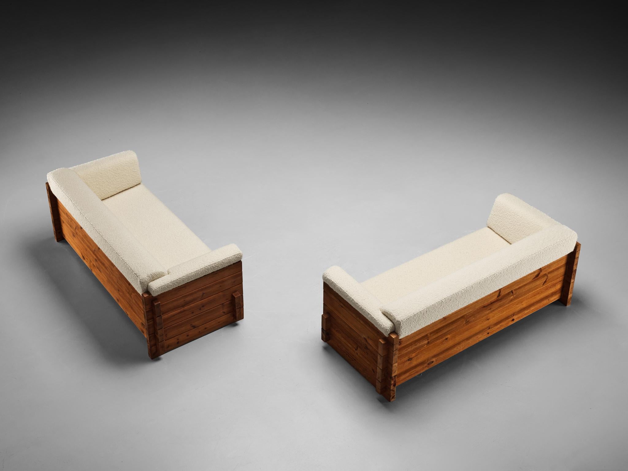 Hans Jørgen Frydendal für Modul Bygge System Sofas aus massiver Kiefer und Bouclé 5