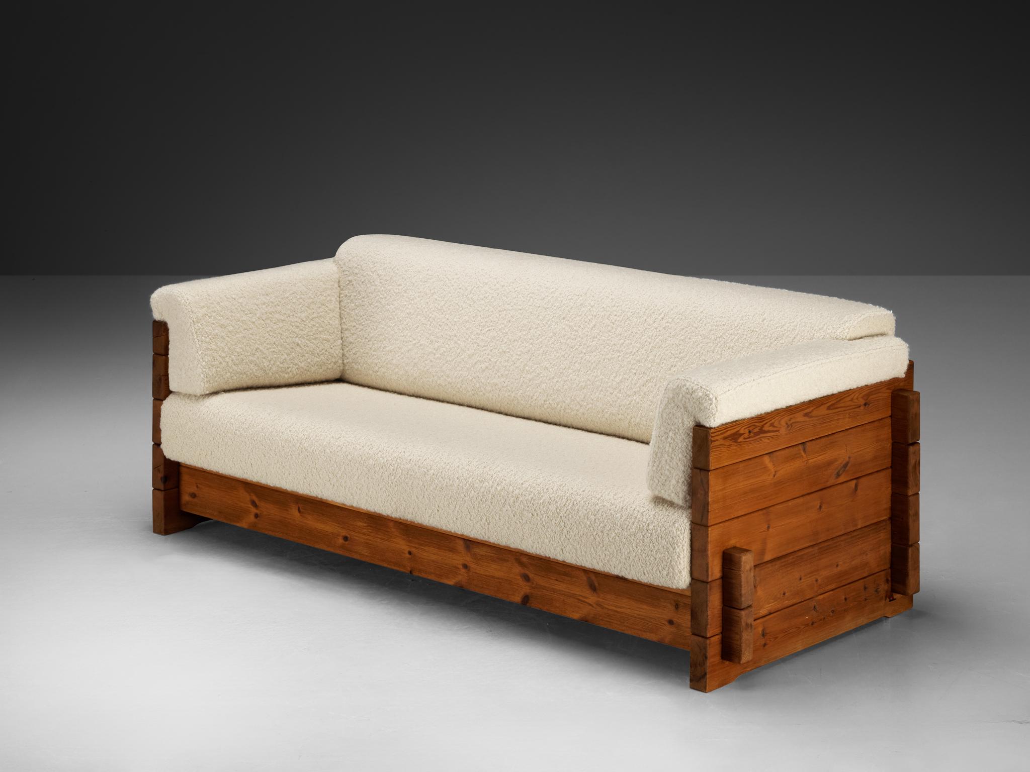 Hans Jørgen Frydendal für Modul Bygge System Sofas aus massiver Kiefer und Bouclé 7